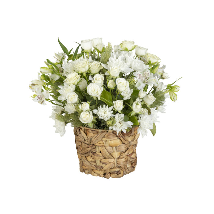 White Rose Basket